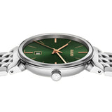 Rado Florence 30mm R48913313 side profile – slim 7.8mm polished stainless steel case, stainless steel crown, curved sapphire crystal with bevelled silver-coloured frame