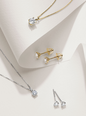 Radiance 1.00ct TW Diamond Solitaire Earrings in 9ct Yellow Gold