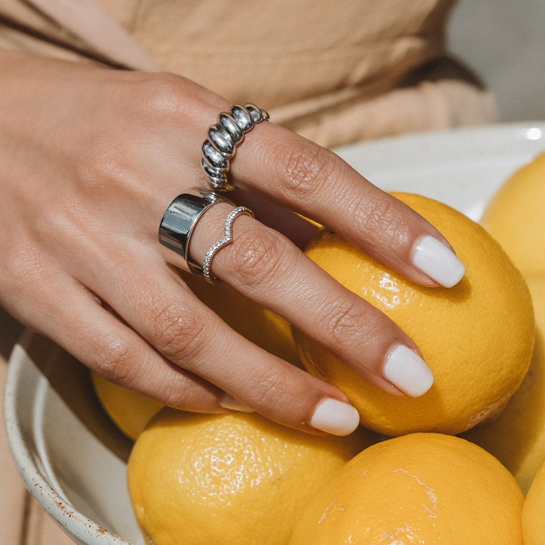 Croissant Ring in Sterling Silver