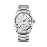 Silver Grand Seiko watch with a white face
