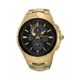 Seiko Coutura SSC700P-9 44mm gold-tone stainless steel solar chronograph watch with black dial