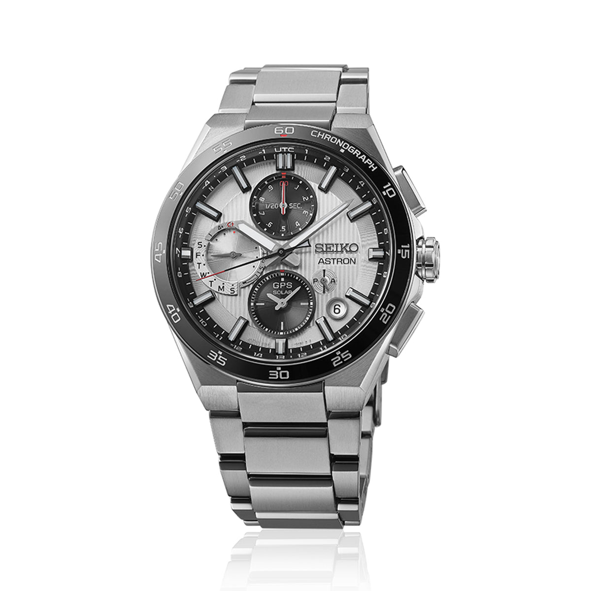 Seiko Astron GPS Solar Dual-Time Chronograph 5X83 43.30mm Watch SSH153J