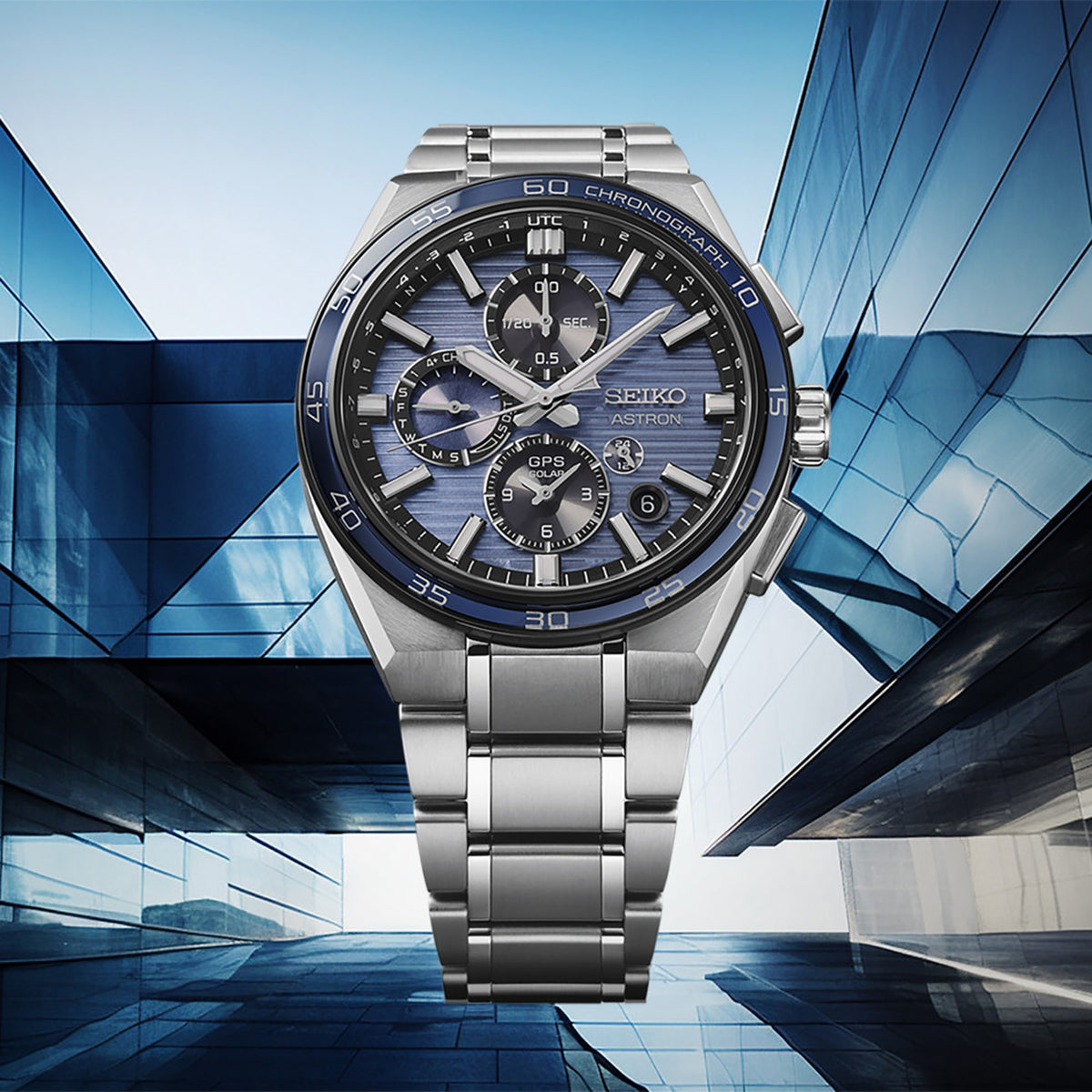 Seiko Astron Men's 44.10mm Solar GPS Watch SSH175J - lifestyle shot