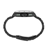 The Seiko Astron Limited Edition Solar GPS Men's 43.40mm Watch SSH185J shows its 43.4mm black titanium case with white ceramic bezel contrast.