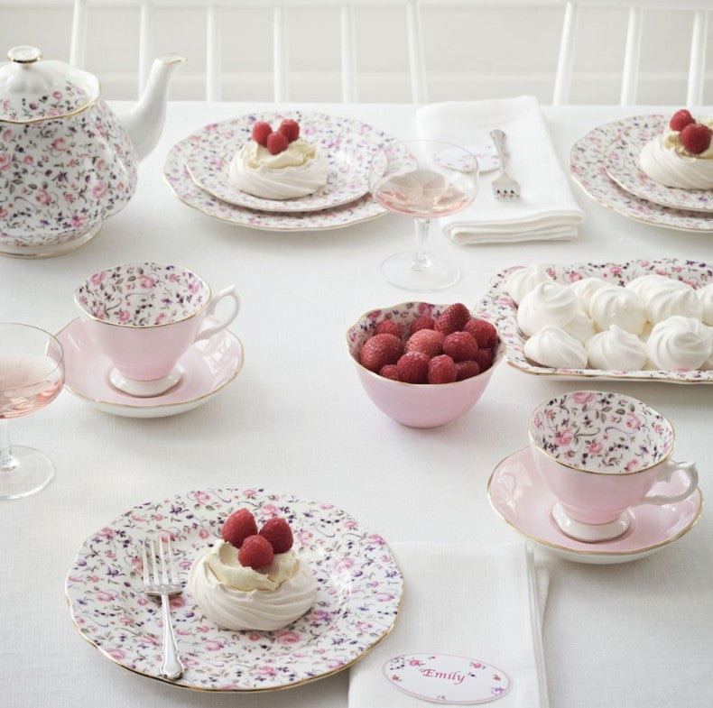 Royal Albert Rose Confetti Teapot/ Sugar/ Creamer Set