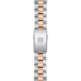 Tissot PR 100 Sport Chic Chronograph 38mm T101.917.22.116.00 caseback view – solid stainless steel with rose gold PVD coating, Swiss made quartz chronograph movement, water resistant to 100m, model reference T101.917.22.116.00