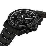 Tissot Supersport Chrono 42mm T125.417.33.051.00 side profile – 316L stainless steel case with black PVD coating, chronograph pushers, sapphire crystal with antireflective coating, angular sport profile