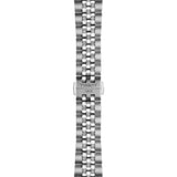 Tissot PR516 Automatic 38mm T149.407.11.031.00 bracelet detail – grey stainless steel link bracelet with butterfly clasp, push-button safety and interchangeable quick-release system