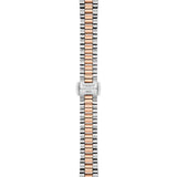 Tissot Désir 29.6mm T152.223.22.036.00 bracelet detail – two-tone grey and rose gold PVD stainless steel jewellery-style bracelet with butterfly clasp and push-button safety