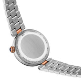 Tissot Désir 29.6mm T152.223.22.036.00 caseback view – 316L stainless steel with rose gold PVD coating, Swiss made, water resistant to 50m, model reference T152.223.22.036.00