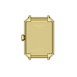 Tissot SRV 30mm T160.110.33.113.00 caseback view – 316L stainless steel with gold PVD coating, Swiss made, water resistant to 50m, model reference T160.110.33.113.00