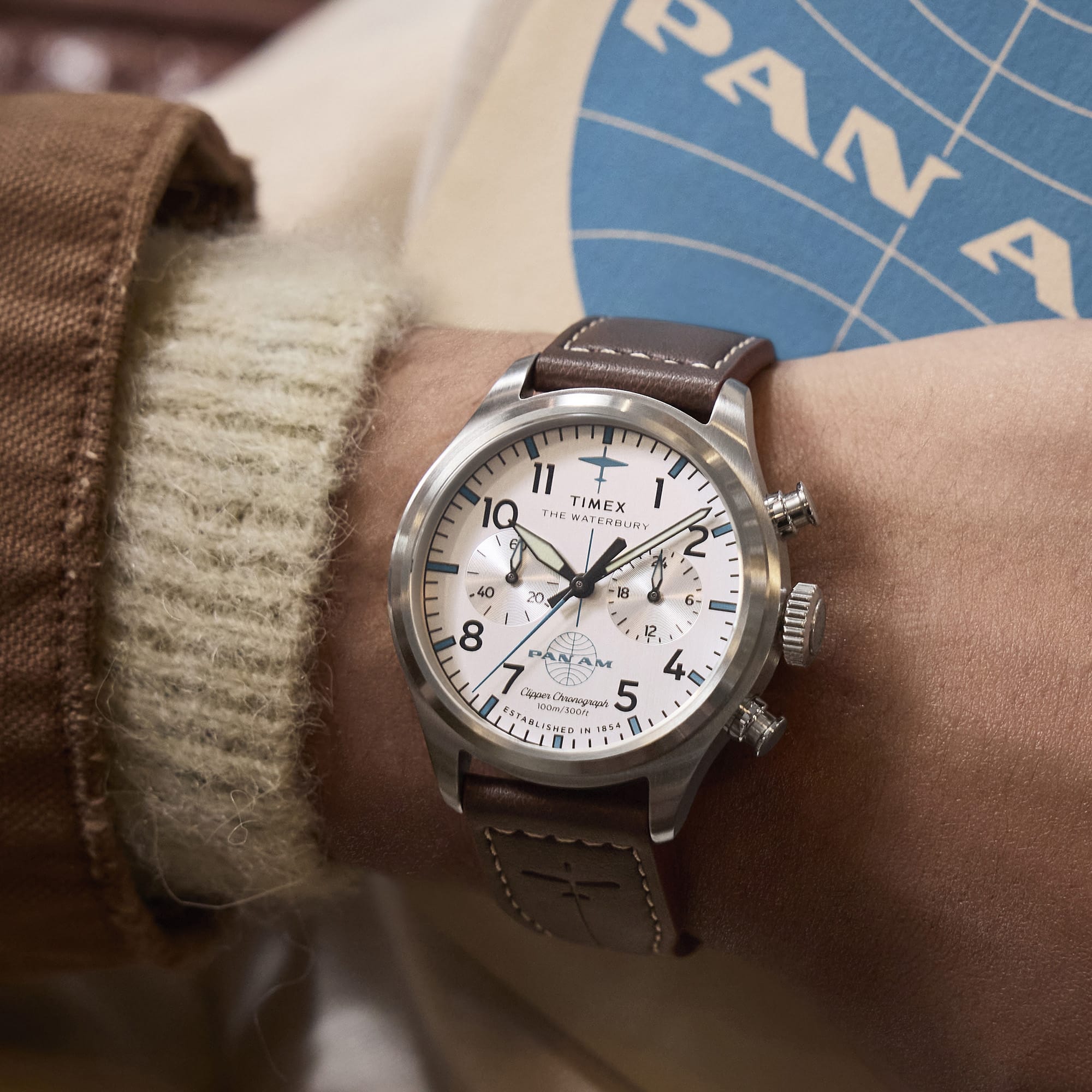 Timex x Pan Am Waterbury Traditional Quartz Men's 41mm Watch TW2Y38700
