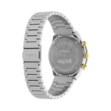 The Timex x Harry Potter Time Turner Quartz Chronograph 40mm Watch TW2Y75900 has a case back engraved with the Harry Potter logo. A battery-powered quartz movement runs the chronograph.