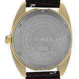 The Timex 1976 Rotary Phone Dial Reissue Quartz 37mm Watch TW2Y82100 features a snap-on stainless steel case back
