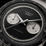 The Timex Atelier Chronograph Automatic M1a Ti Men's 42mm Watch TW6A02700 pairs its lightweight skeletonized titanium case with a matching titanium bracelet for a remarkably light, refined feel.