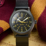 The Timex x Harry Potter Bolt Expedition Scout Quartz 40mm Watch TW6A05700 suits everyday adventures and Harry Potter fans alike. Pressing the crown turns on the INDIGLO backlight, which lights up Harry’s glasses across the dial.