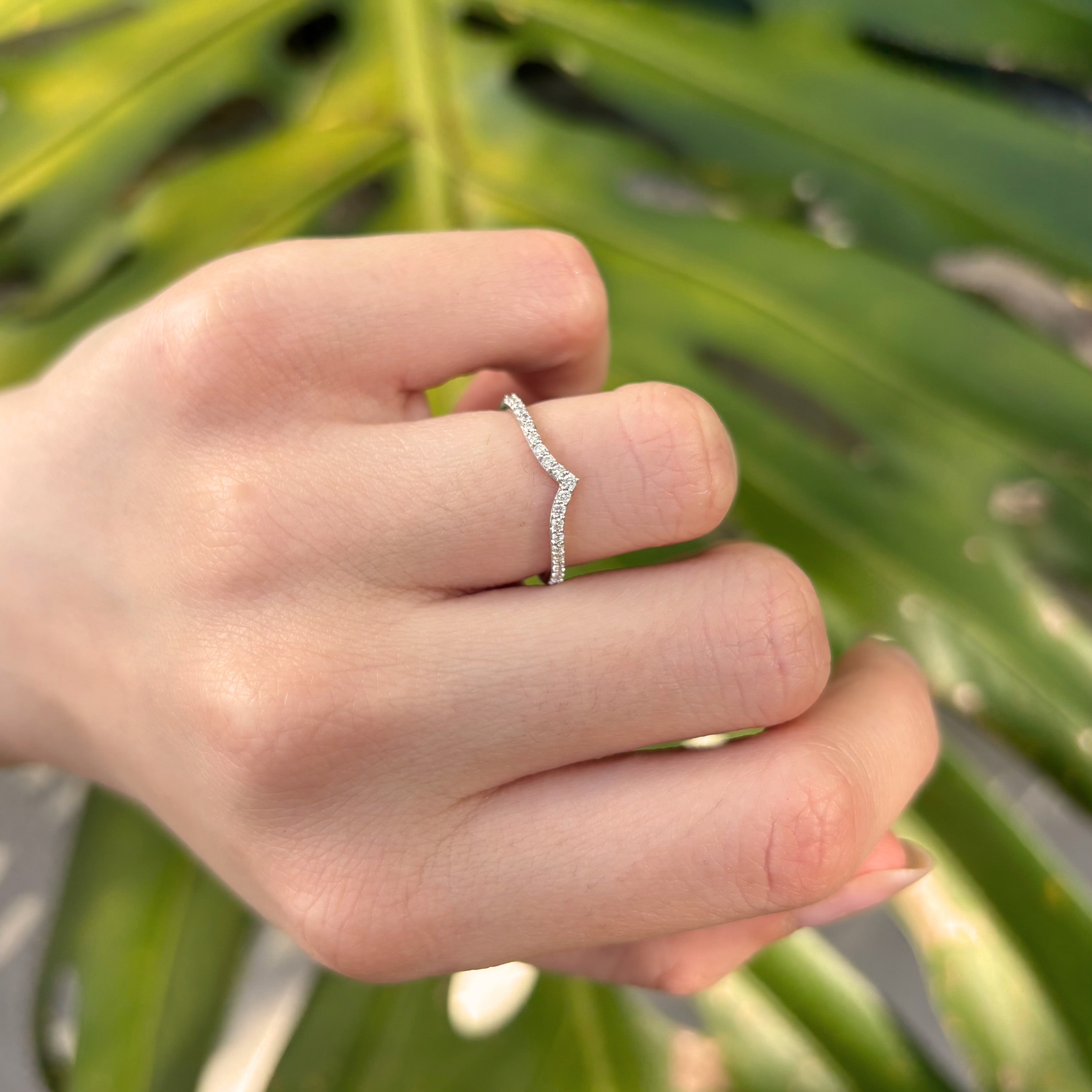 Everlasting Promise 0.12ct TW Lab-Grown Diamond Chevron Ring in 9ct White Gold