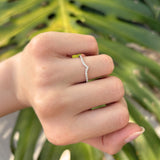 Everlasting Promise 0.15ct TW Round Brilliant Trilogy Lab-Grown Diamond Chevron Ring in 9ct Yellow Gold