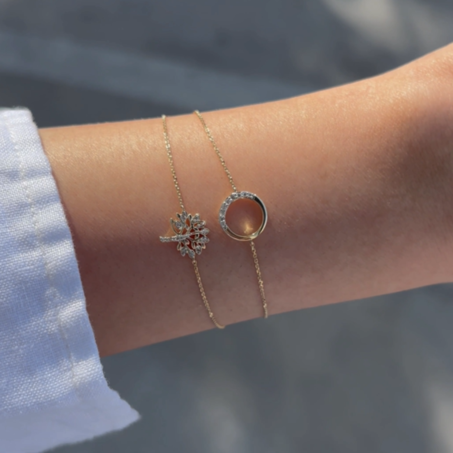 Diamond Circle Bracelet in 9ct Yellow Gold