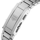 TAG Heuer Aquaracer Professional 300 Date WBP5110.BA0013 photographed in close-up focusing on the steel bracelet's polished and brushed link detailing. The case is partially visible at the top of the frame, connecting to the bracelet via the lugs.