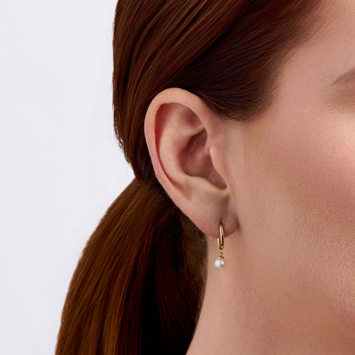 Freshwater Pearl Drop Earrings in 9ct Yellow Gold