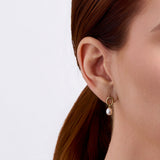 Freshwater Pearl Drop Earrings in 9ct Yellow Gold