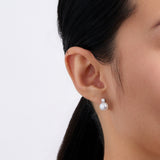 Freshwater Pearl and Cubic Zirconia Studs in Sterling Silver