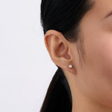 Opal Round Stud Earrings in 9ct Yellow Gold