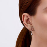 I Treasure® Diamond and Sterling Silver Pear Shape Drop Earrings