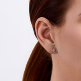 0.15TDW Round Diamond Star Stud Earrings in Sterling Silver