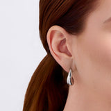 Twist Huggie Earrings in Sterling Silver