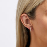Cubic Zirconia Huggie Hoop Earrings in 9ct Yellow Gold