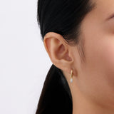 Marquise Cubic Zirconia Bezel Drop Earrings in 9ct Yellow Gold
