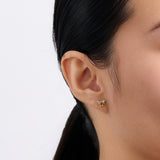 0.03TDW Round Citrine & Diamond Bee Stud Earrings in 9ct Yellow Gold
