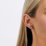 Aquamarine & Diamond Huggie Hoop Earrings in 9ct Yellow Gold