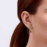 Tanzanite & Diamond Drop Earrings in 9ct Yellow Gold