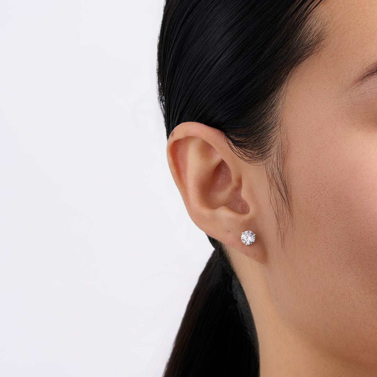 1.50ct TW Lab-Grown Diamond Solitaire Stud Earrings in 18ct White Gold