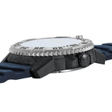 Three-quarter angle view of the Luminox MIL-SPEC Inspired Men’s 46mm Quartz Watch XL.3355.2 showing the case profile and screw-down crown. This MIL-SPEC 3350 Series military watch pairs a lightweight CARBONOX™+ case with a micro-sandblasted titanium bezel.