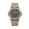 Front view of the Luminox Leatherback SEA Turtle Giant Men’s 44mm Quartz Watch XS.0326 with a monochromatic sand-coloured design. This Leatherback SEA Turtle Giant watch features a sand CARBONOX™ turtle-shaped case, a rotating bezel and a matching sand rubber strap.