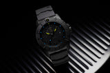 Black Luminox Watch with Yellow and Blue Lume