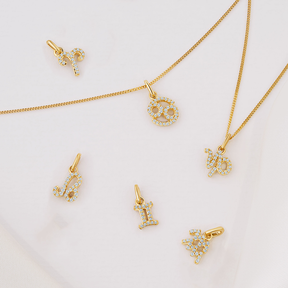 Diamond Zodiac Star Sign Pendant in 9ct Yellow Gold