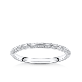 Amāre 0.23 Carat TW Diamond Pave Wedding Band set in Platinum - Wallace Bishop