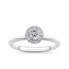 Amāre 0.37 Carat TW Diamond Halo Engagement Ring set in Platinum - Wallace Bishop