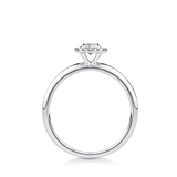Amāre® 0.37ct TW Certified Round Brilliant Cut Centre Diamond Halo Engagement Ring in Platinum
