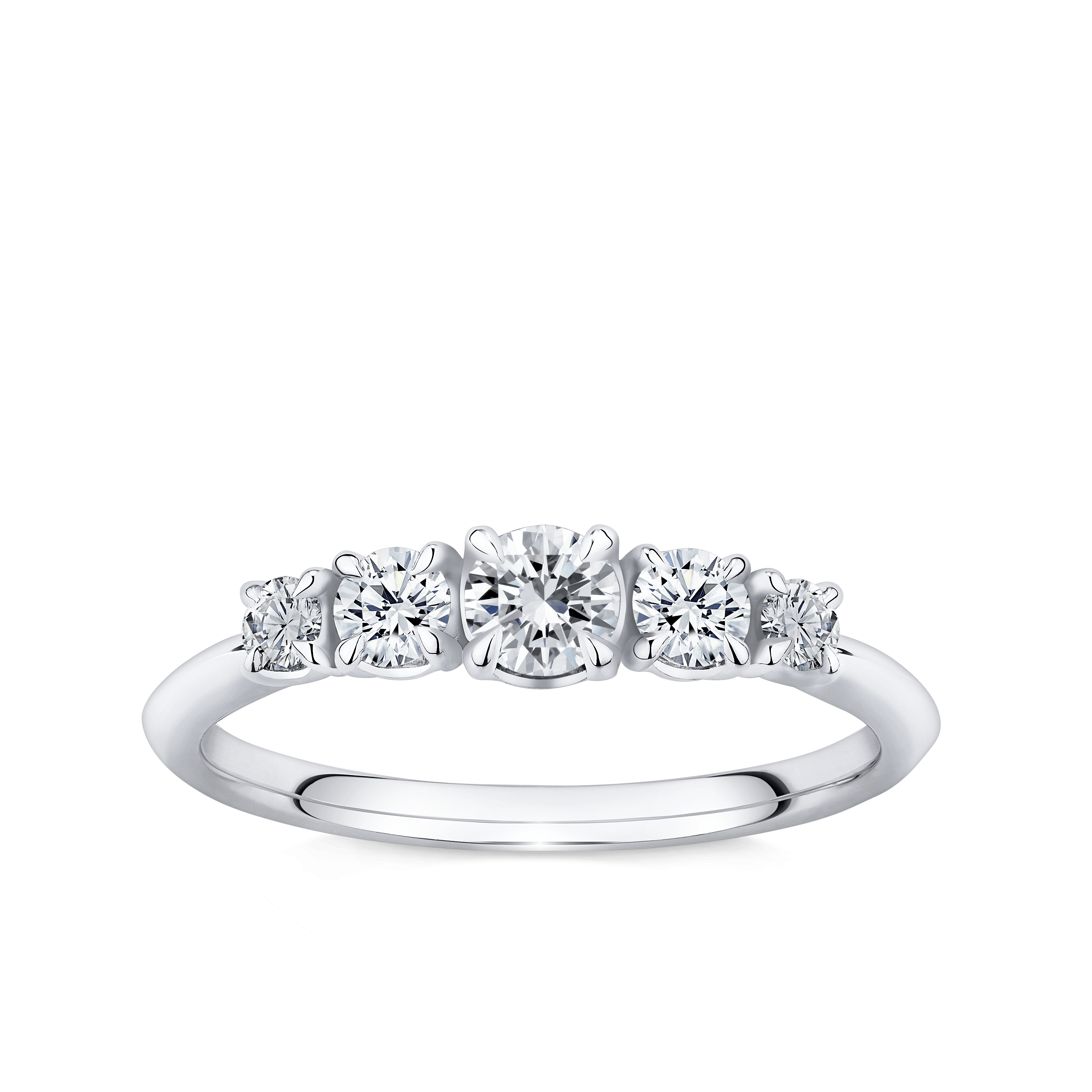 Amāre® 0.50 Carat TW Diamond Five Stone Ring set in Platinum