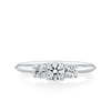 Amāre® 0.50 Carat TW Diamond Three Stone Engagement Ring set in Platinum
