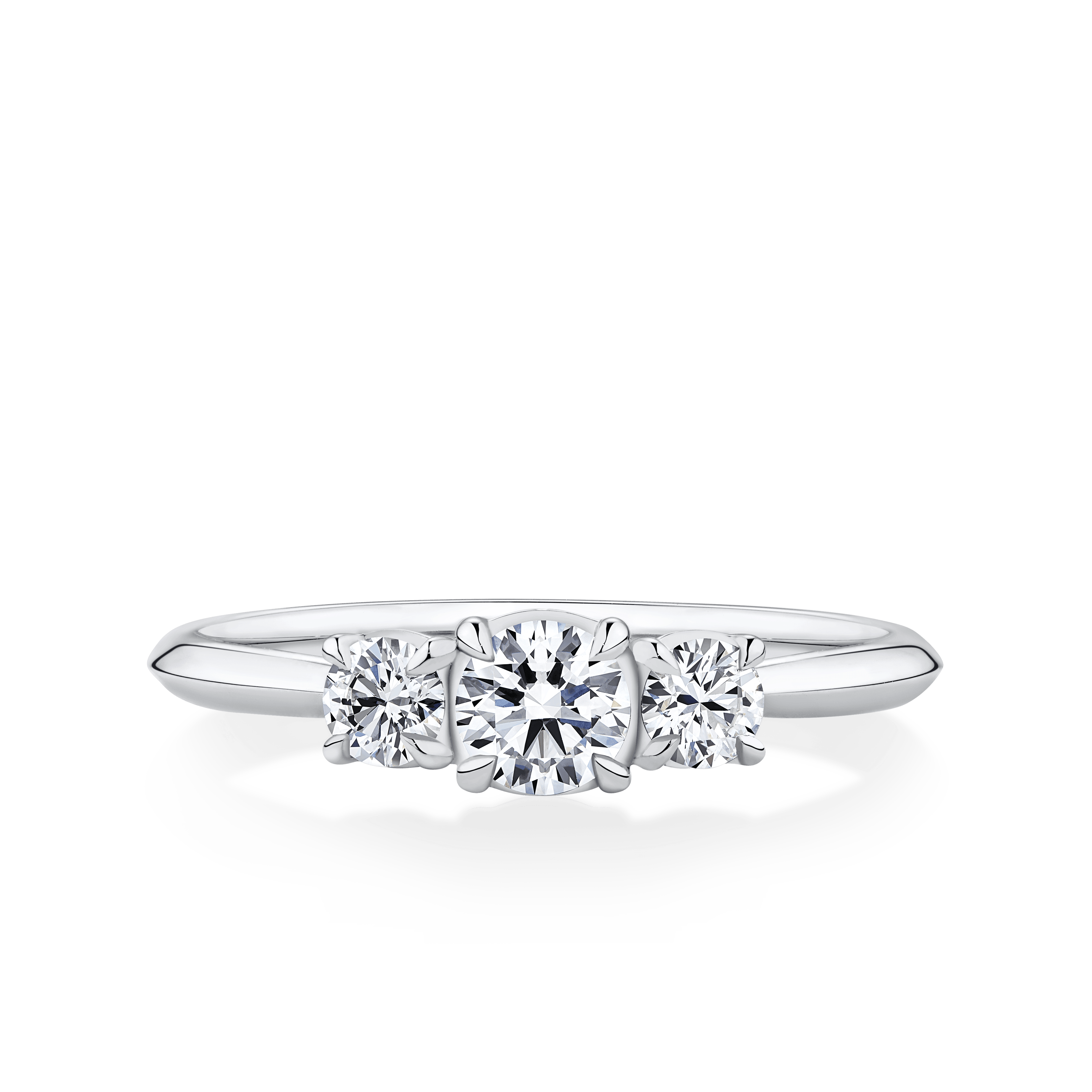 Amāre® 0.50 Carat TW Diamond Three Stone Engagement Ring set in Platinum