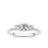Amāre® 0.50 Carat TW Diamond Three Stone Engagement Ring set in Platinum
