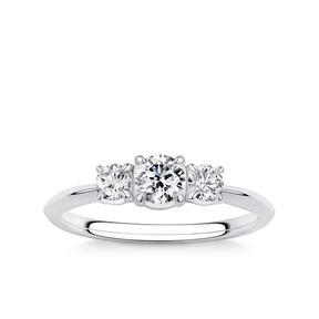 Amāre 0.50 Carat TW Diamond Three Stone Engagement Ring set in Platinum - Wallace Bishop