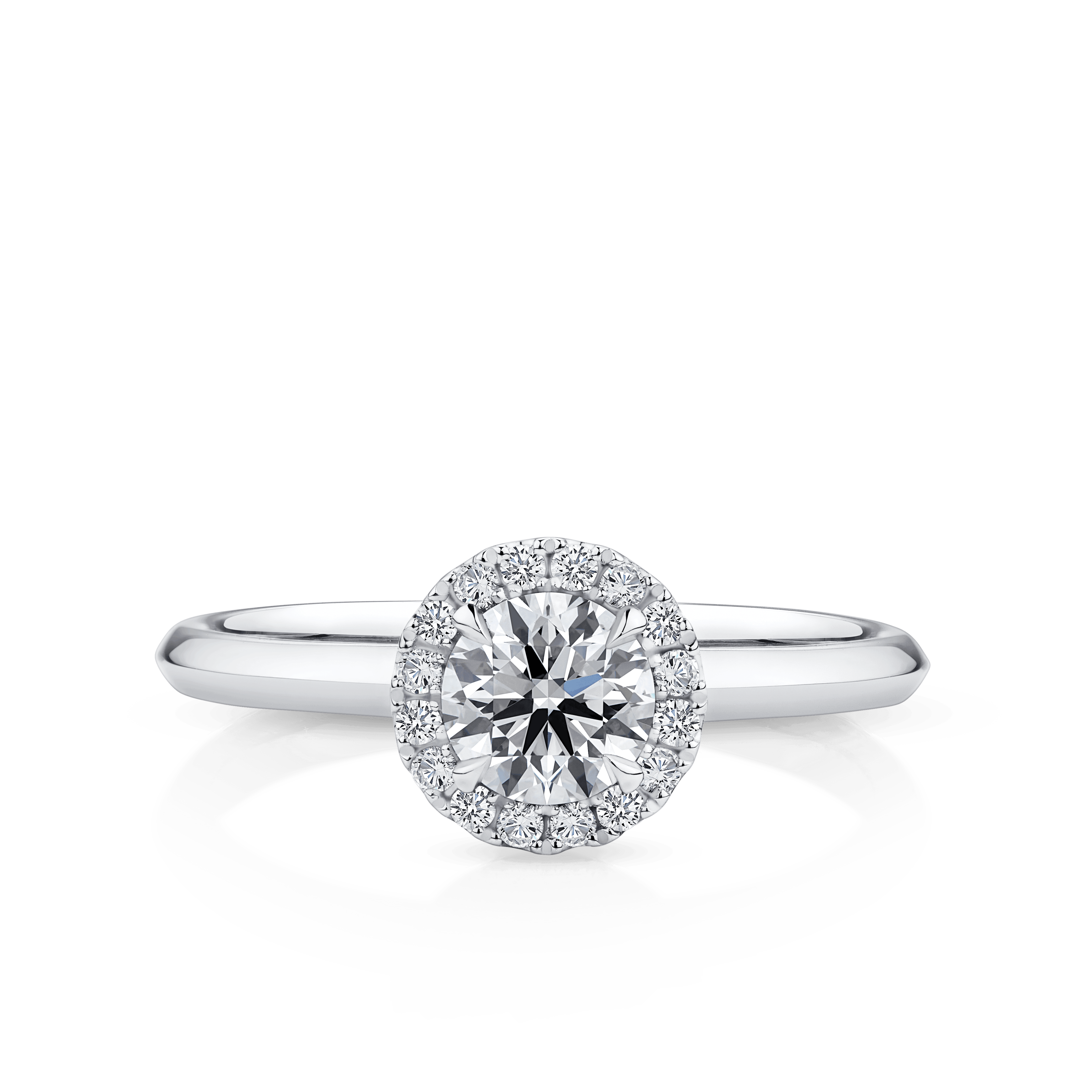 Amāre® 0.70 Carat TW Diamond Halo Engagement Ring set in Platinum